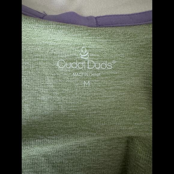 Cuddl Duds Women's Open Front Cardigan Sweater Green Medium Long Sleeve Pockets - Picture 11 of 14